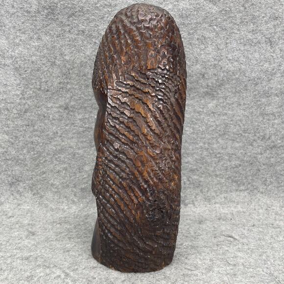 Rastafarian African Man 12.75”Carved Wood Bust Head Folk Art Jamaican Dread Head - Picture 3 of 7